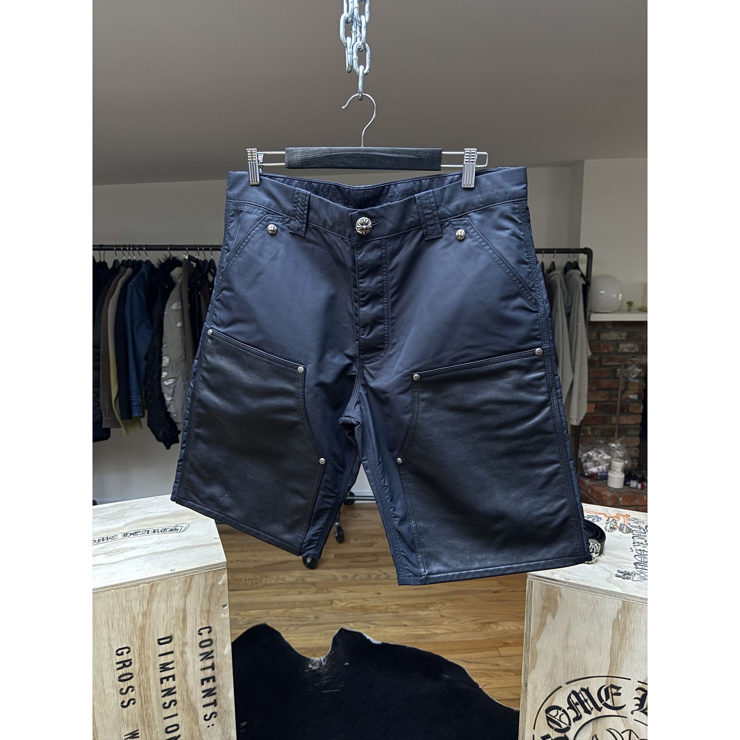 Chrome Hearts Cross Patch Nylon Carpenter Shorts