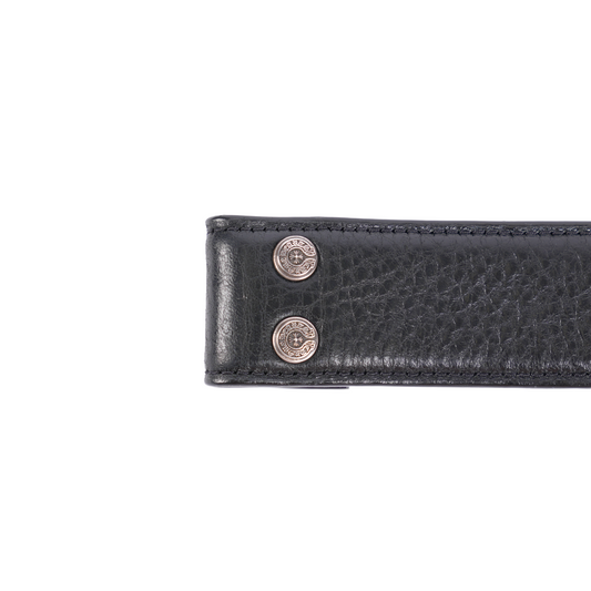 CHROME HEARTS BLACK LEATHER STRAP SIZE 32 GENTLY USED
