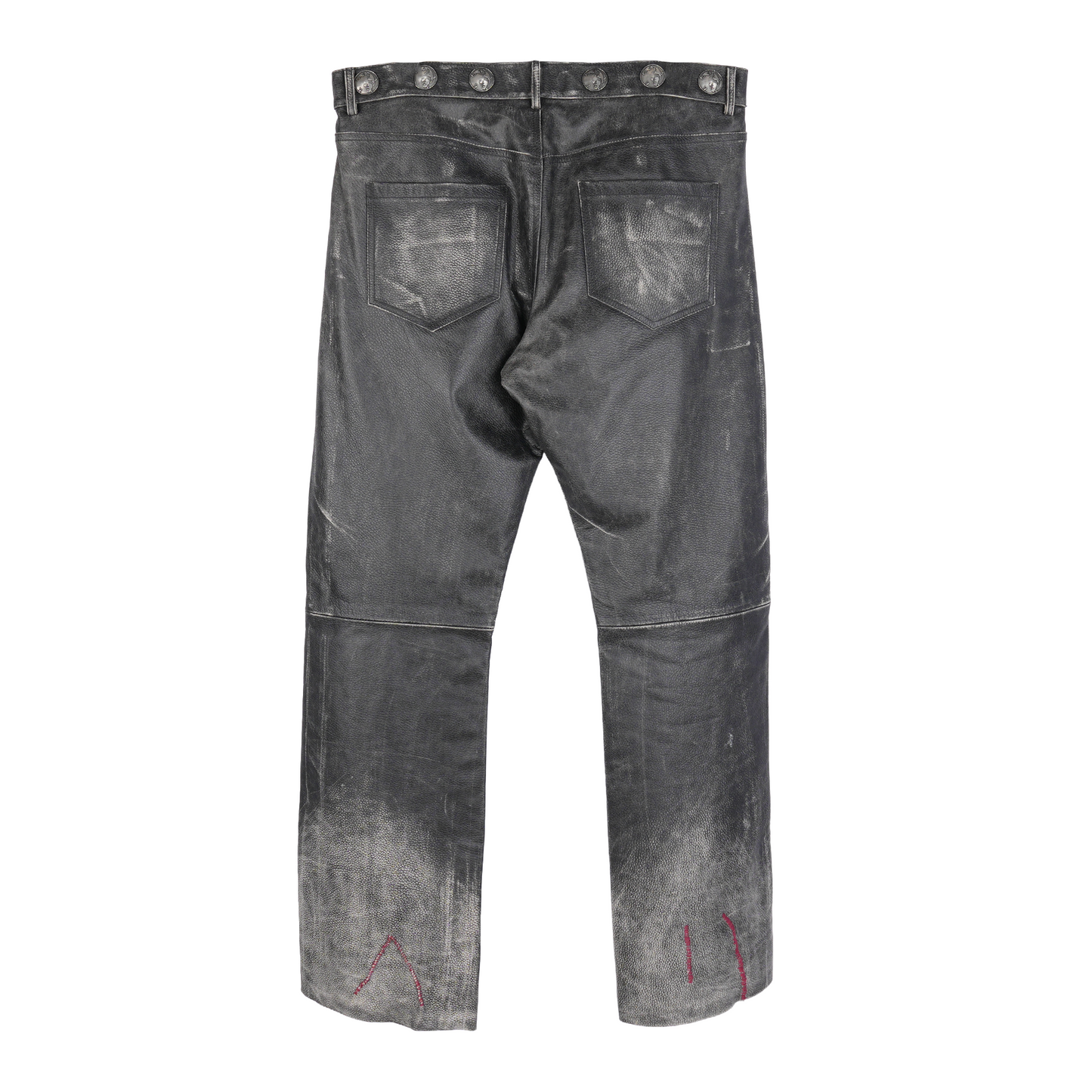 ERD Distressed Leather Flared Pants