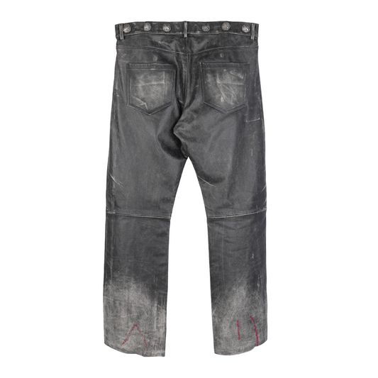 ERD Distressed Leather Flared Pants