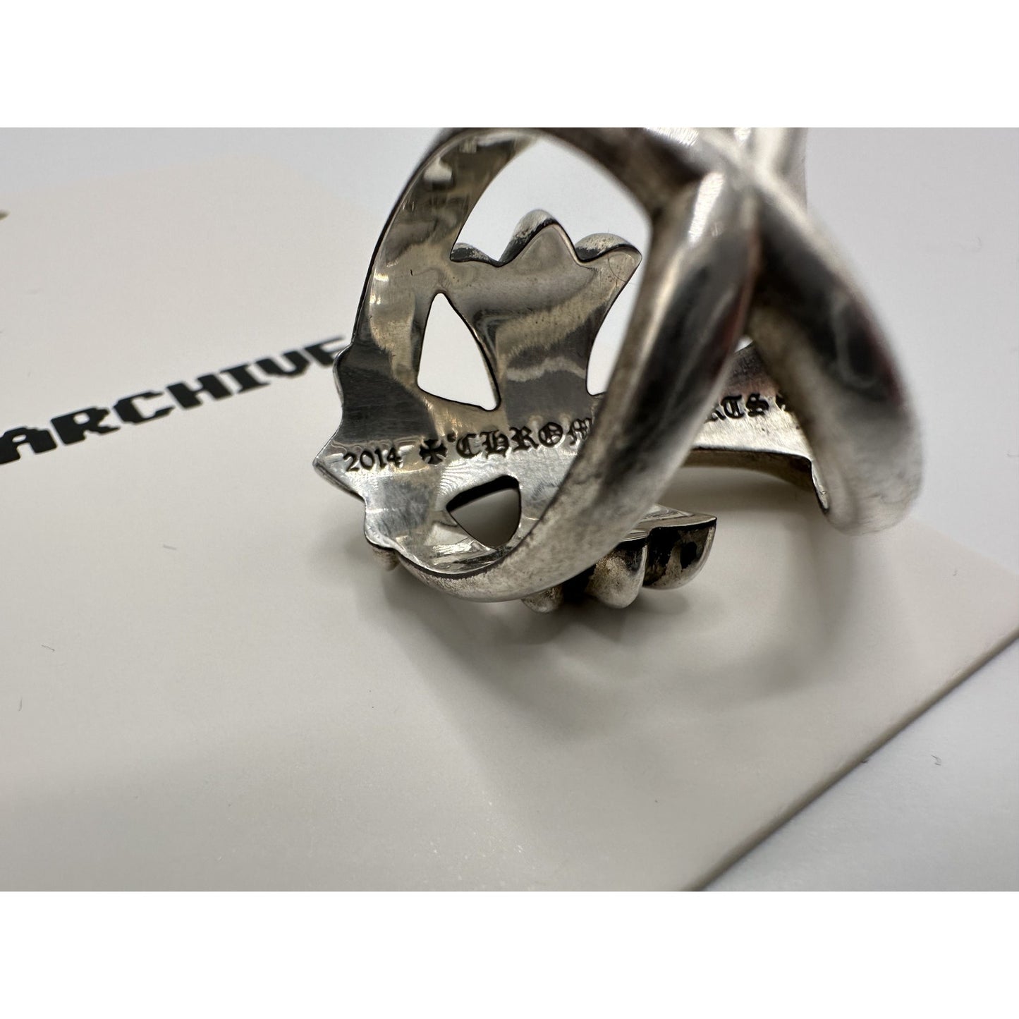 CHROME HEARTS SILVER PAVE DIAMOND INFINITY RING SIZE 8