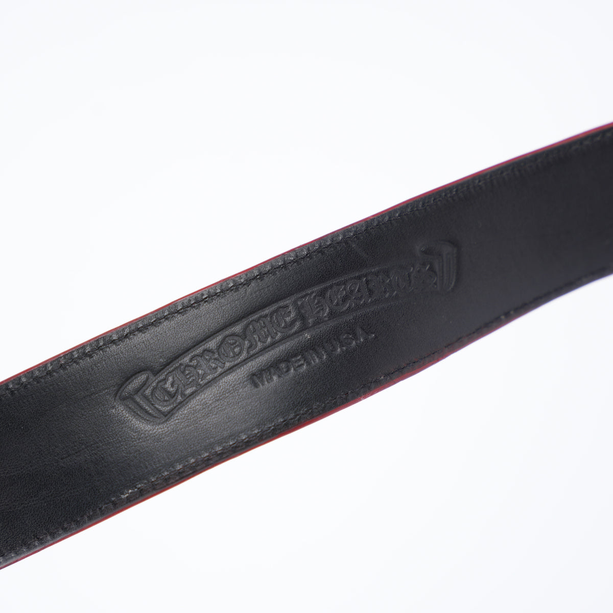 CHROME HEARTS RED PATENT LEATHER BELT STRAP