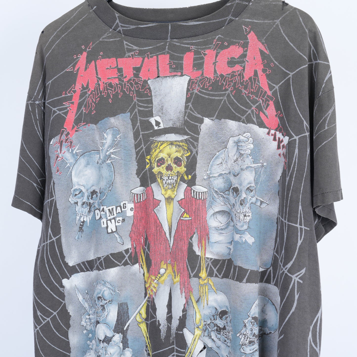 VINTAGE THRASHED FADED METALLICA RING MASTER AOP TEE