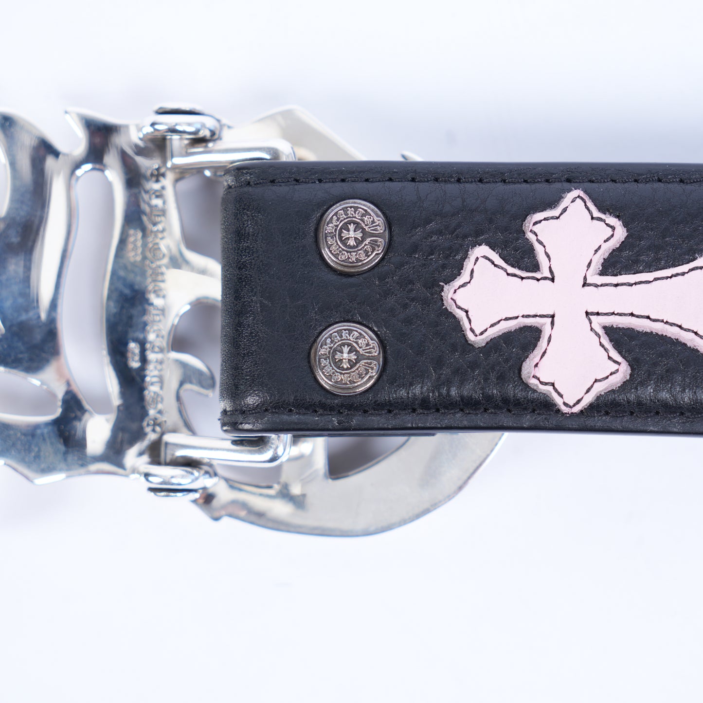 CHROME HEARTS MULTICOLOR PATCH BELT WITH CH BUCKLE