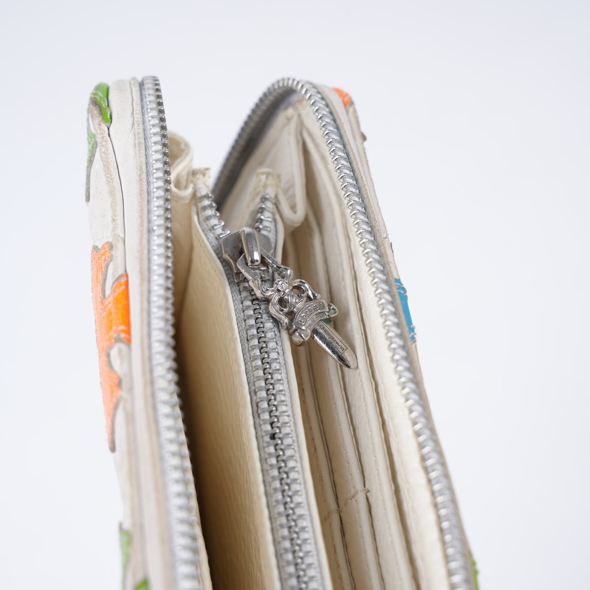 CHROME HEARTS 1/1 MULTICOLOR CROSS LEATHER LONG WALLET