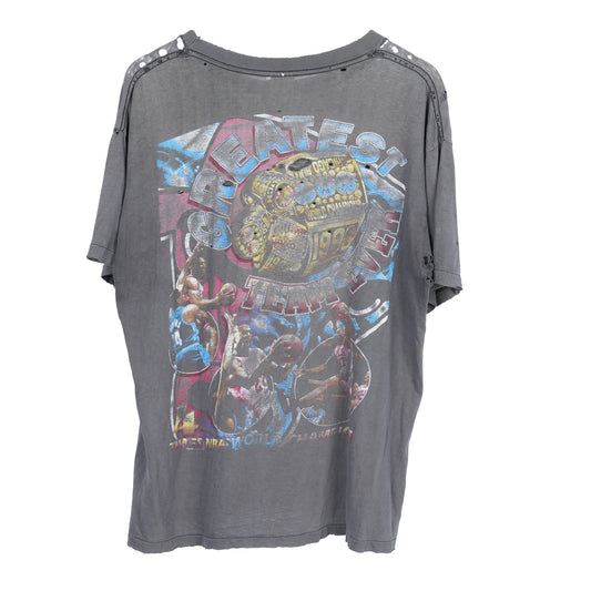CHIAGO BULLS SMOKED THRASHED FADED CHAMPIONSHIP RAP T-SHIRT