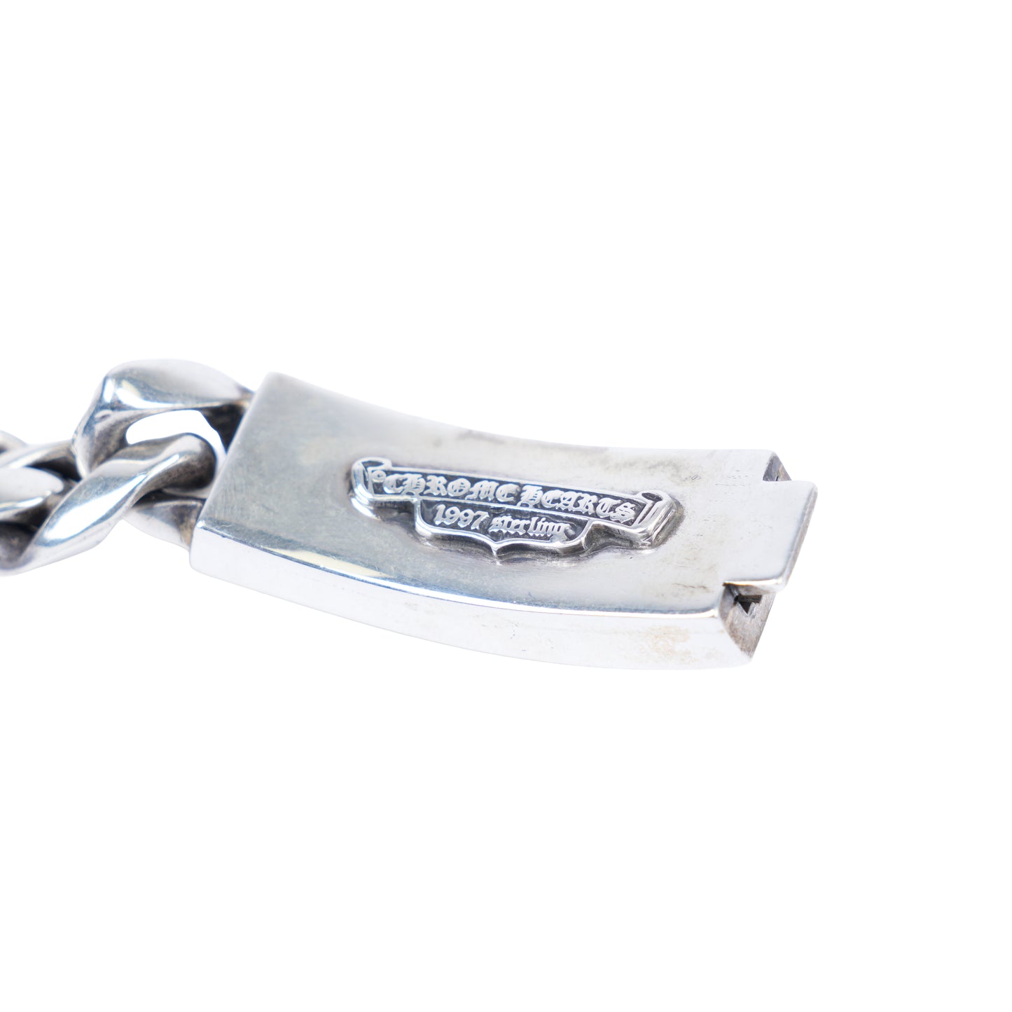 CHROME HEARTS FACTORY DIAMOND FLORAL CROSS ID BRACELET