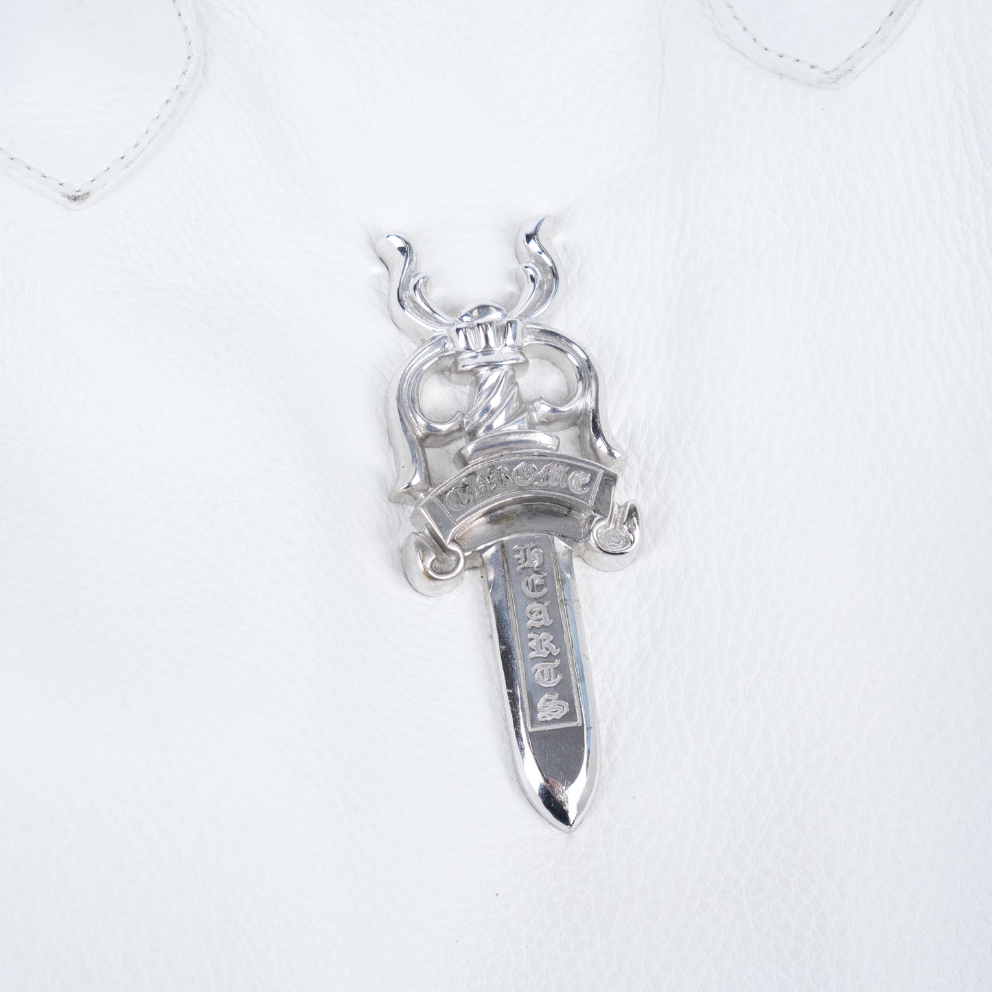 CHROME HEARTS WHITE/BLACK LARGE DAGGER TOTE BAG