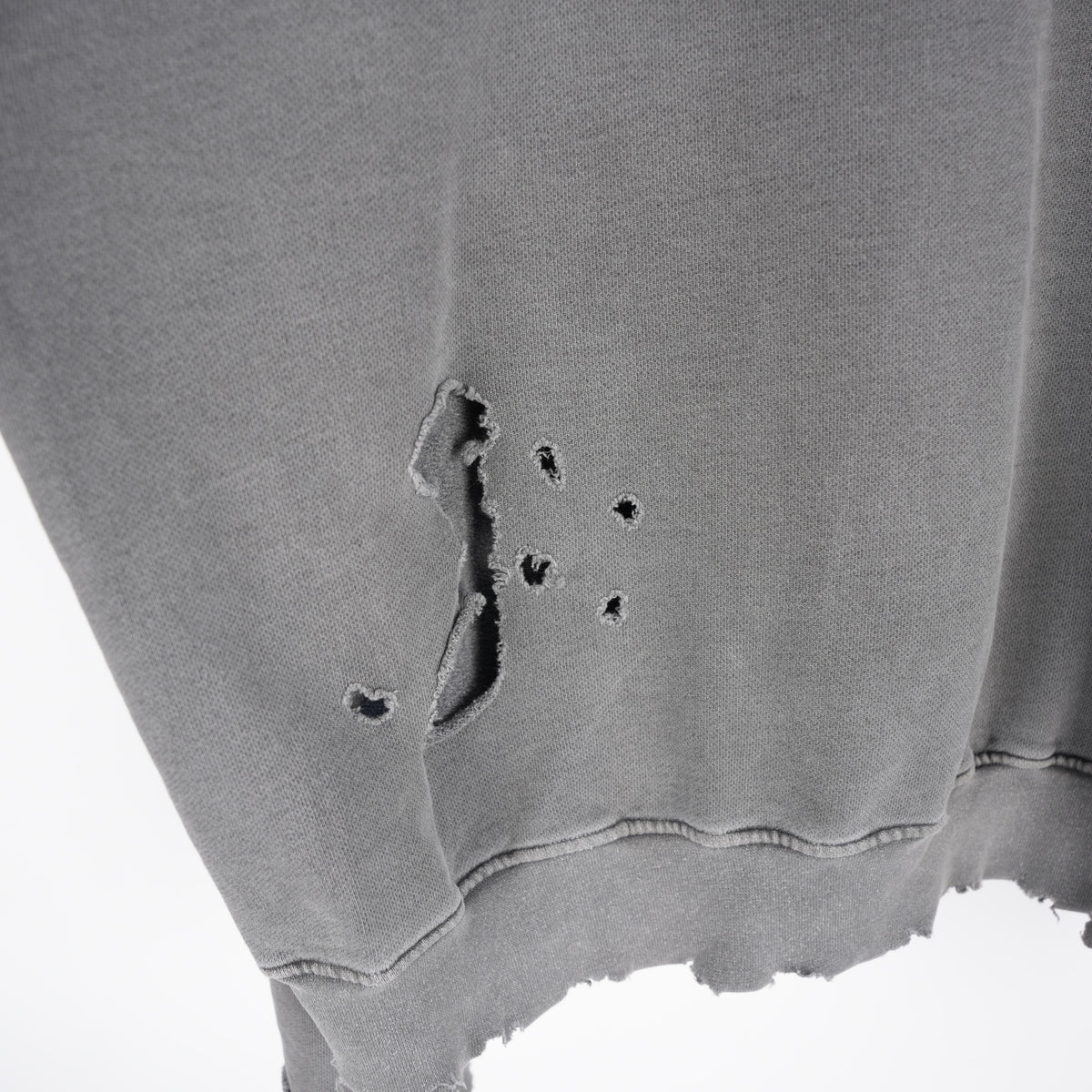 ALEXANDER DIGENOVA THRASHED BOXY GREY BLANK HOODIE