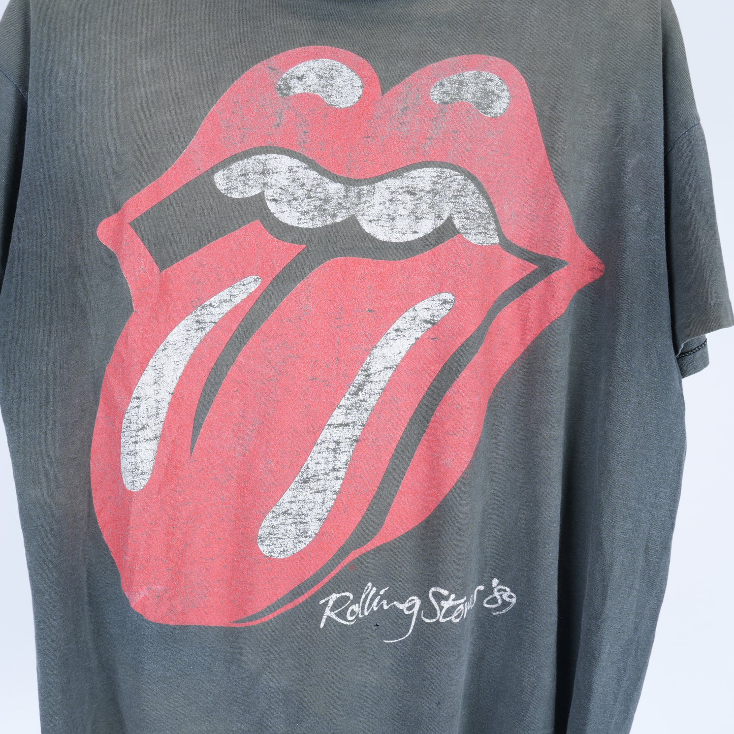 Faded Grey 1989 Rolling Stones Tongue T-Shirt
