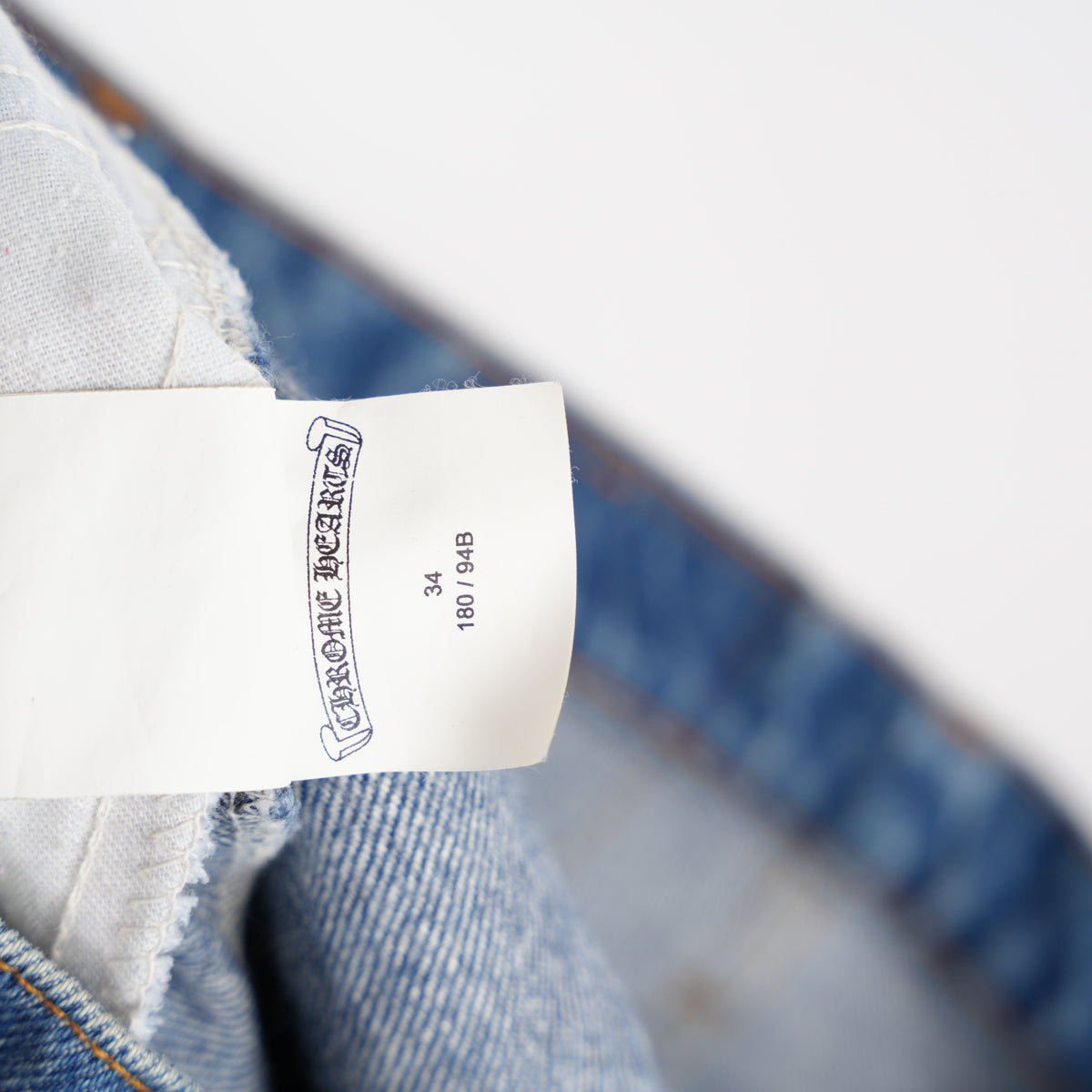 CHROME HEARTS BLACK CROSS PATCH BLUE LEVIS DENIM