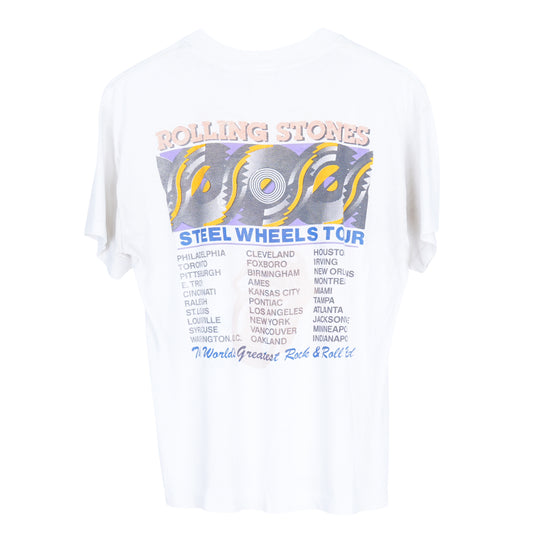 Faded White 1989 Rolling Stones Tongue T-Shirt