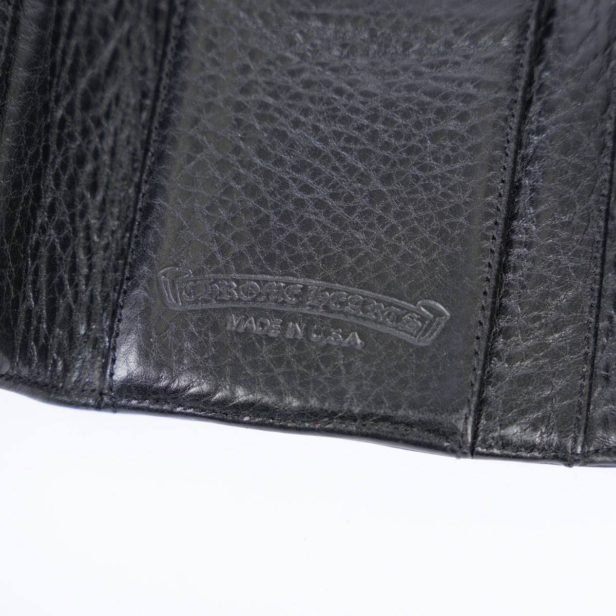 CHROME HEARTS BLACK TRIPLE FOLD SNAP WALLET