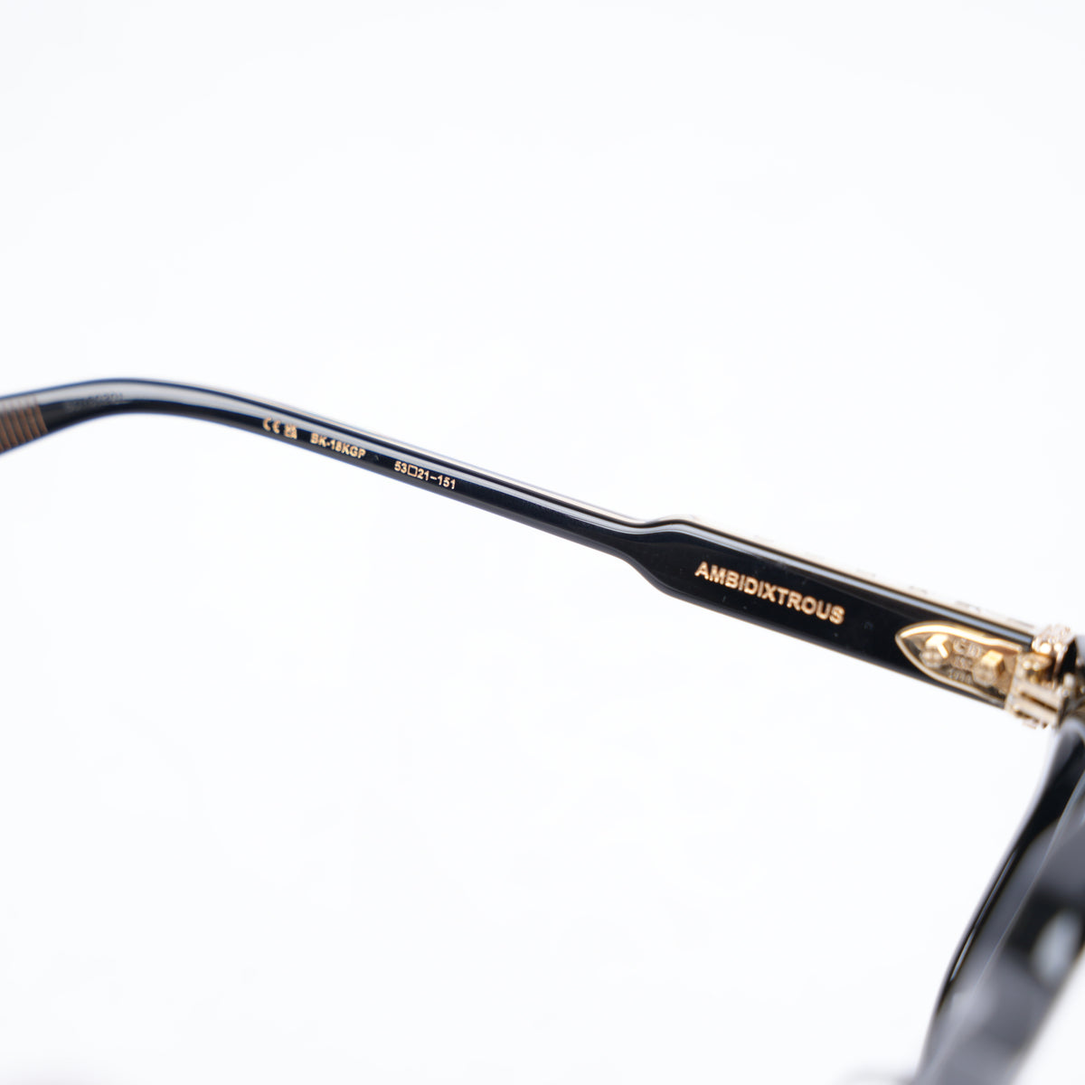 CHROME HEARTS BLACK AND GOLD FRAME AMBIDIXTROUS GLASSES