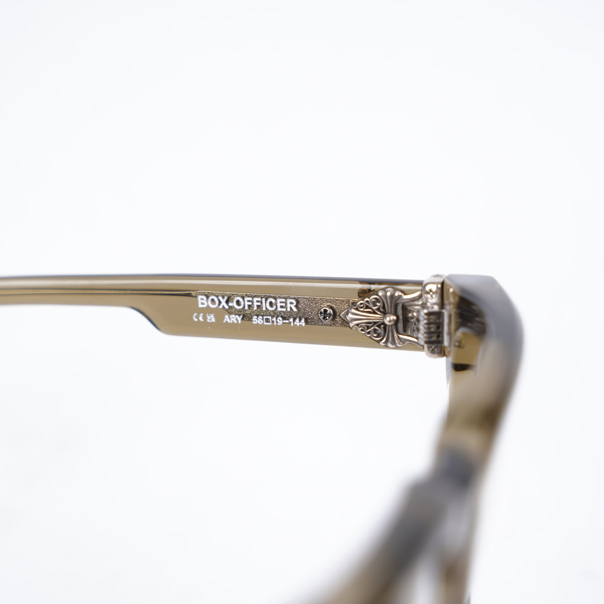 CHROME HEARTS CLEAR GREEN BOX-OFFICER GLASSES