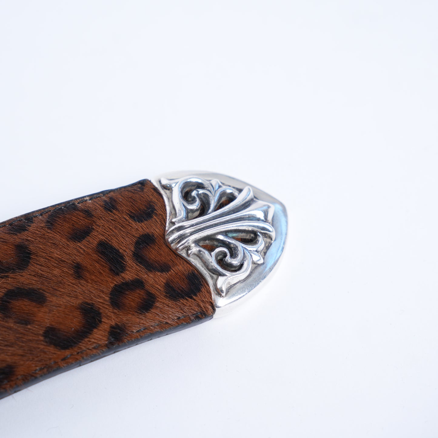 CHROME HEARTS WESTERN LEOPARD 4 PIECE BELT