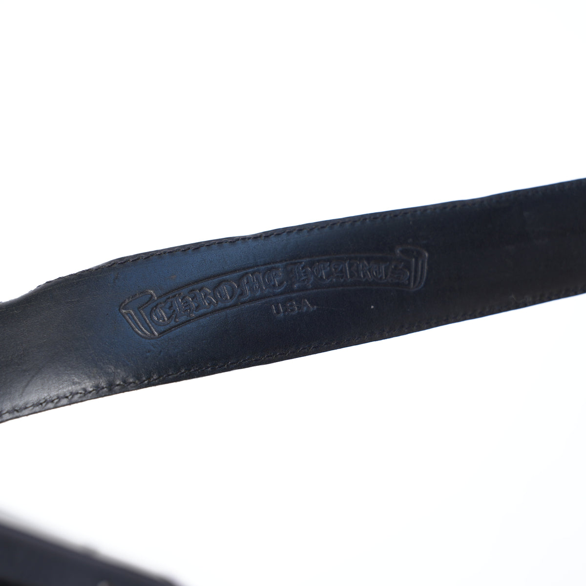 CHROME HEARTS CELTIC BLACK LEATHER STRAP SZ 30