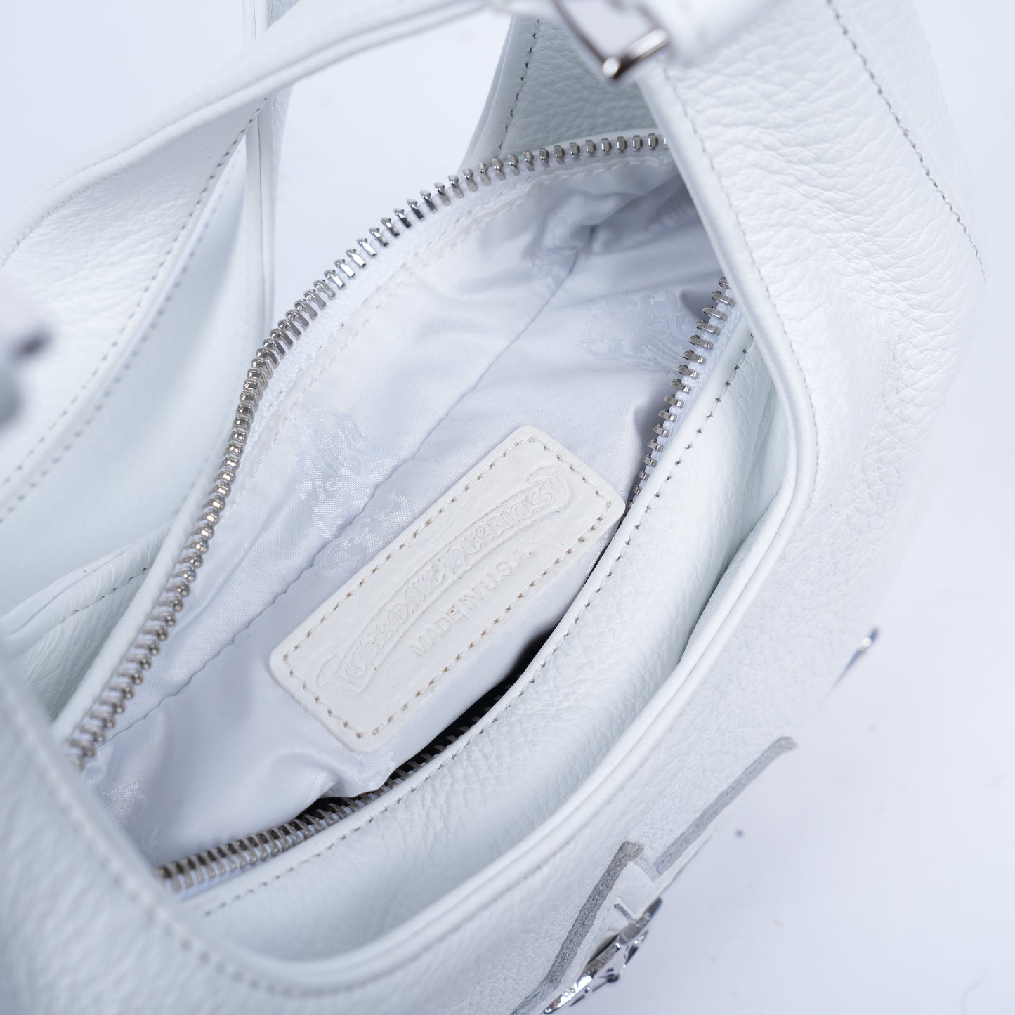 CHROME HEARTS WHITE NIP & TUCK STAR EMBELLISHED PURSE