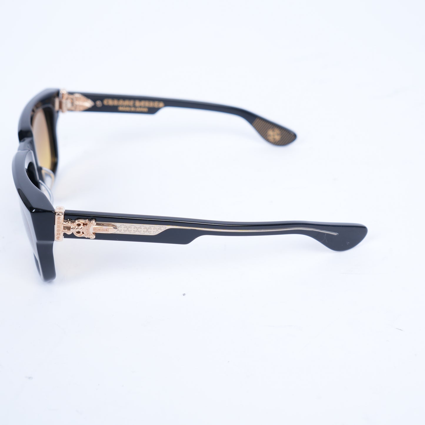 CHROME HEARTS GLOSSY BOX OFFICER SUNGLASSES GOLD
