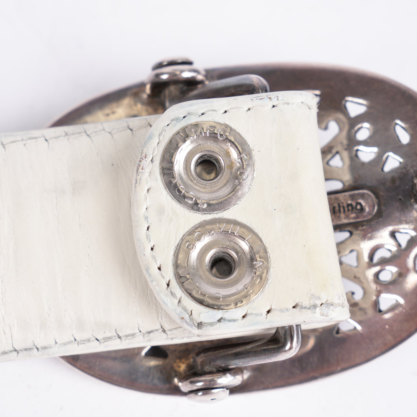 CHROME HEARTS OVAL BUCKLE WITH WHITE STRAP