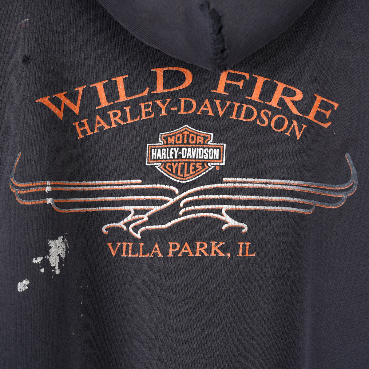 VINTAGE THRASHED HARLEY DAVIDSON PULL OVER HOODIE