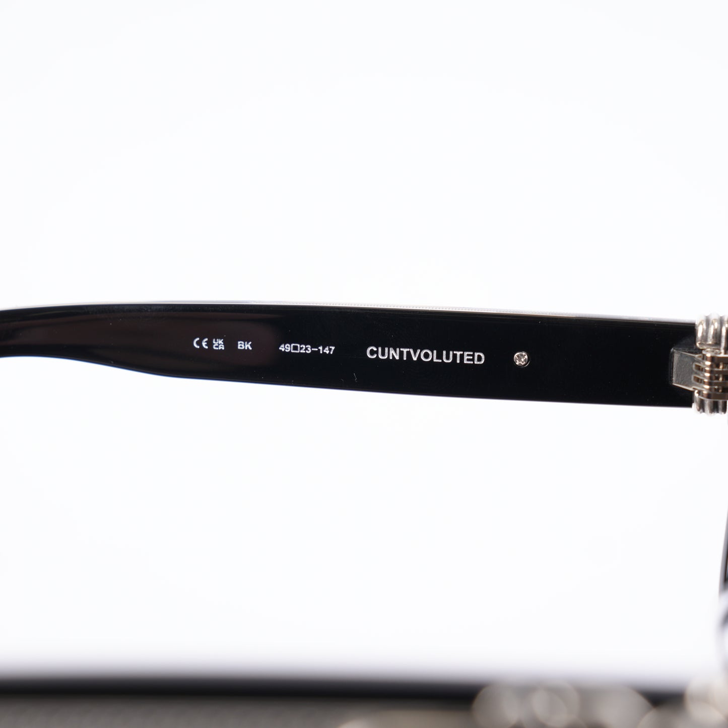 CHROME HEARTS BLACK CUNTVOLUTED GLASSES