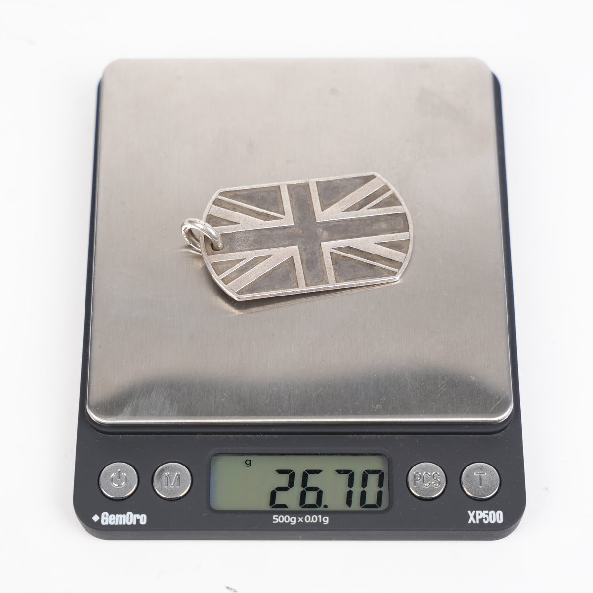 CHROME HEARTS SEX PISTOLS U.K FLAG DOG TAG PENDANT