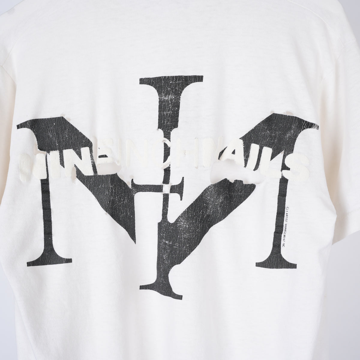 VINTAGE NINE INCH NAILS THRASHED SCREEN PRINT TEE