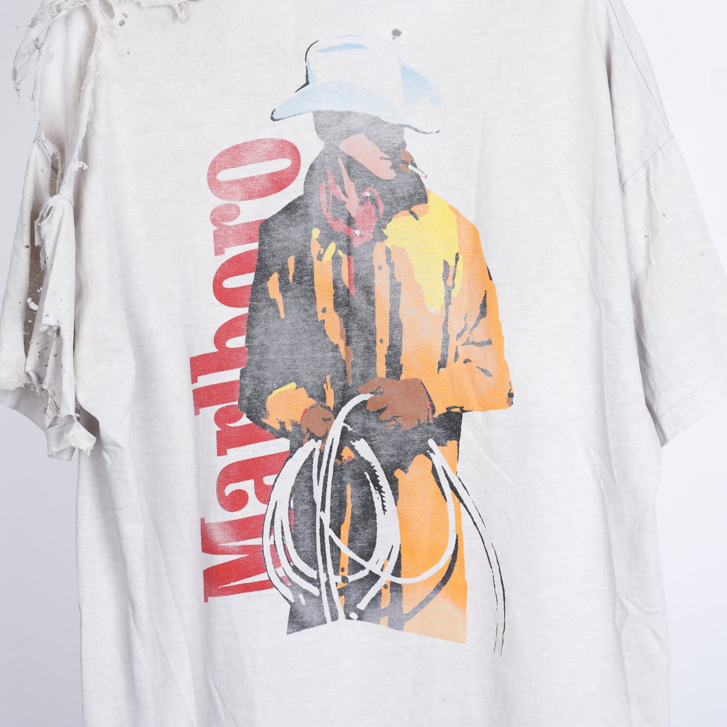 THRASHED WHITE MARLBORO COUNTRY TEE