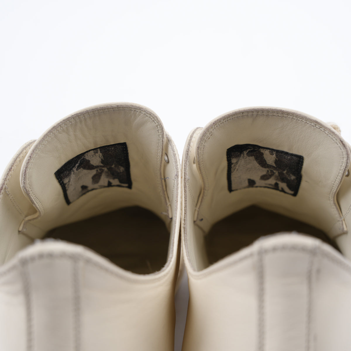 RICK OWENS OFF WHITE TOWER LOW TOP SNEAKERS