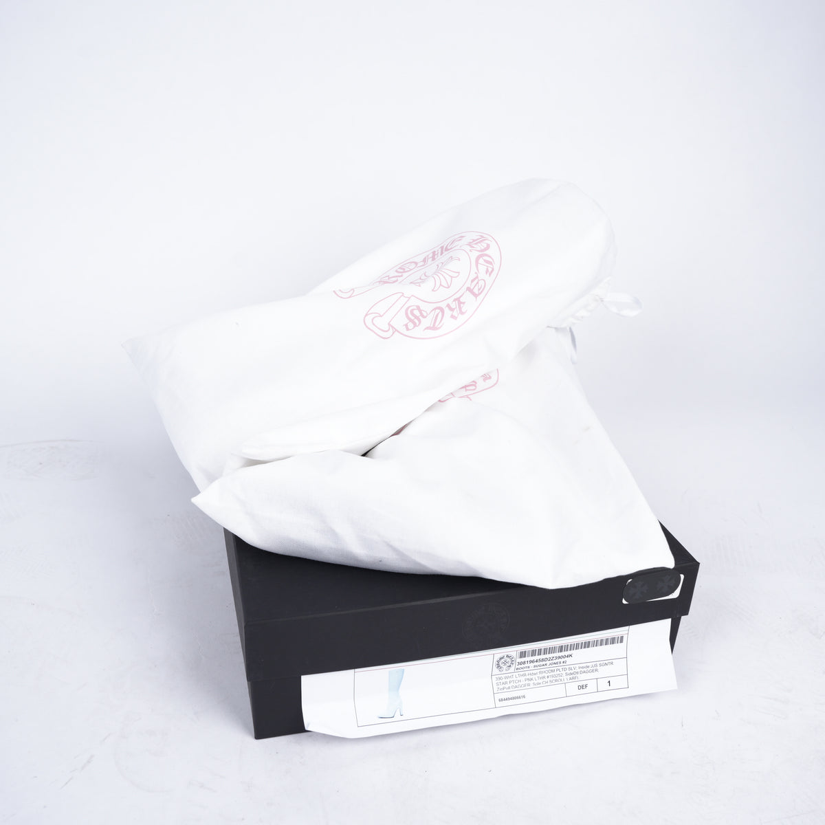 CHROME HEARTS WHITE SUGAR JONES RHODIUM PLATED LEATHER HIGH HEELS