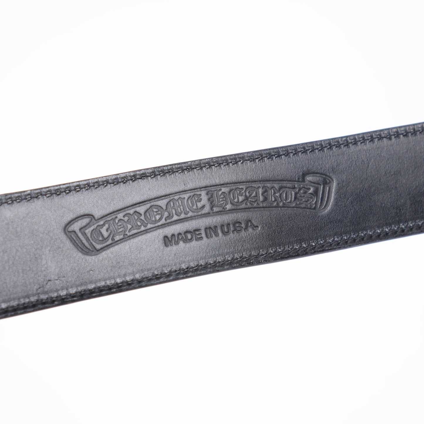 CHROME HEARTS BLACK LEATHER STRAP SIZE 32 GENTLY USED