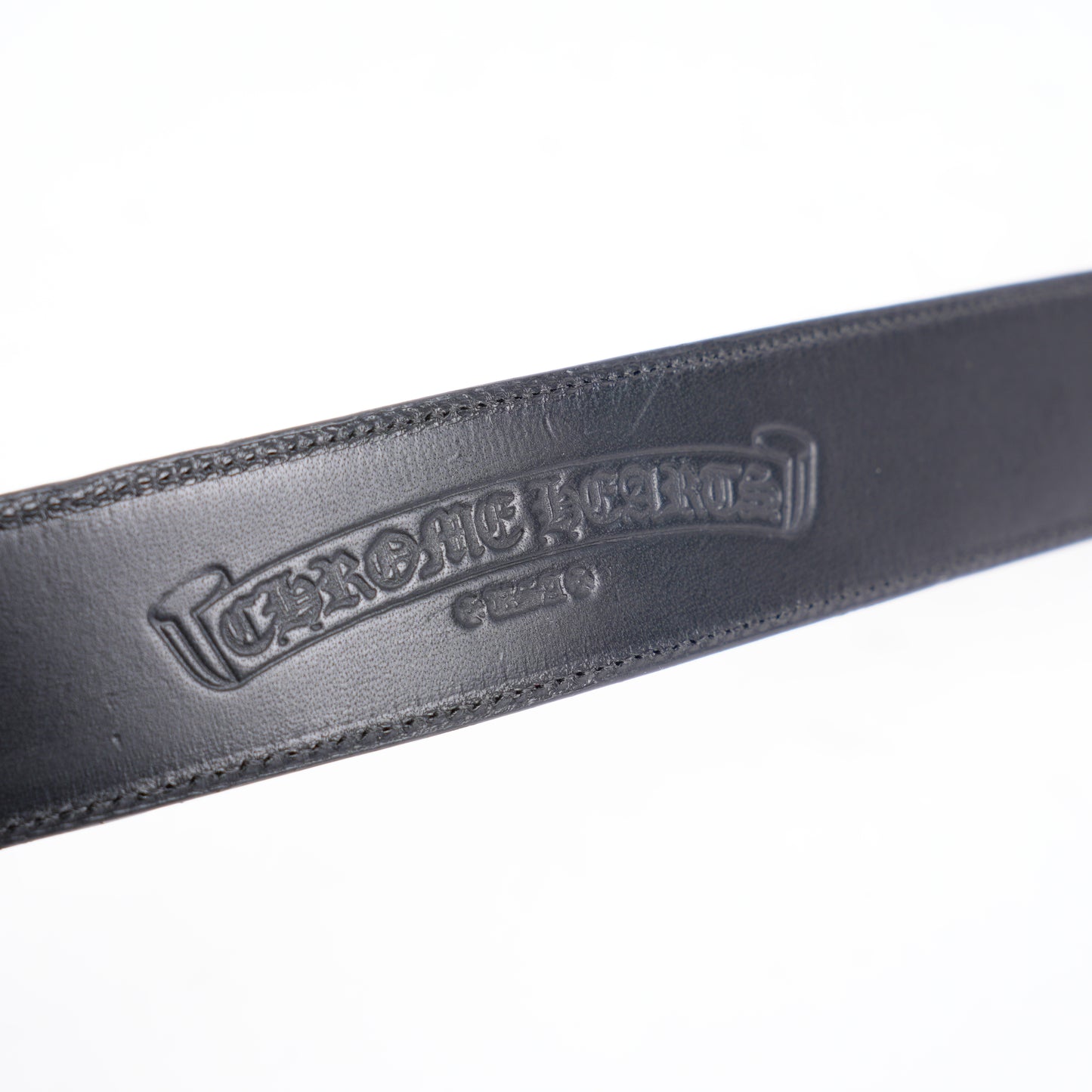 CHROME HEARTS BLACK LEATHER BELT STRAP SIZE 32
