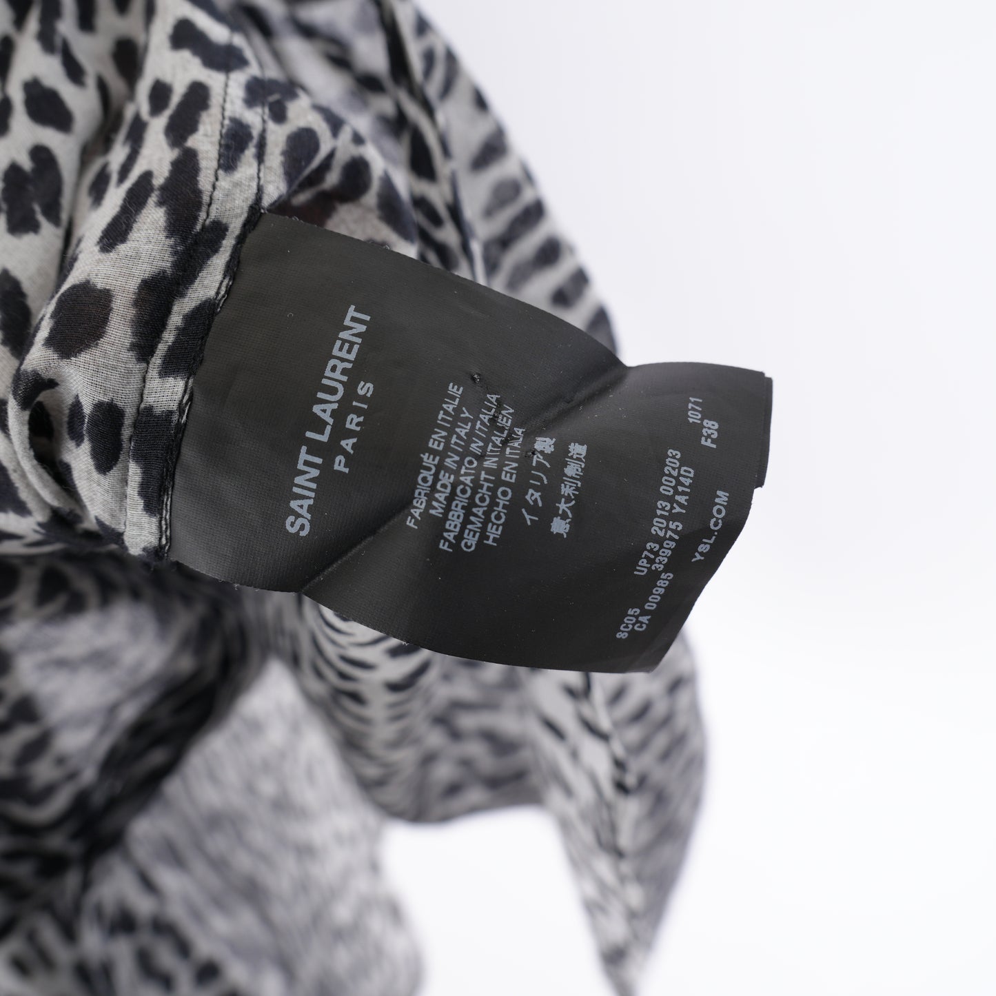 SAINT LAURENT PARIS BABY CAT PORINT BUTTON UP SHIRT
