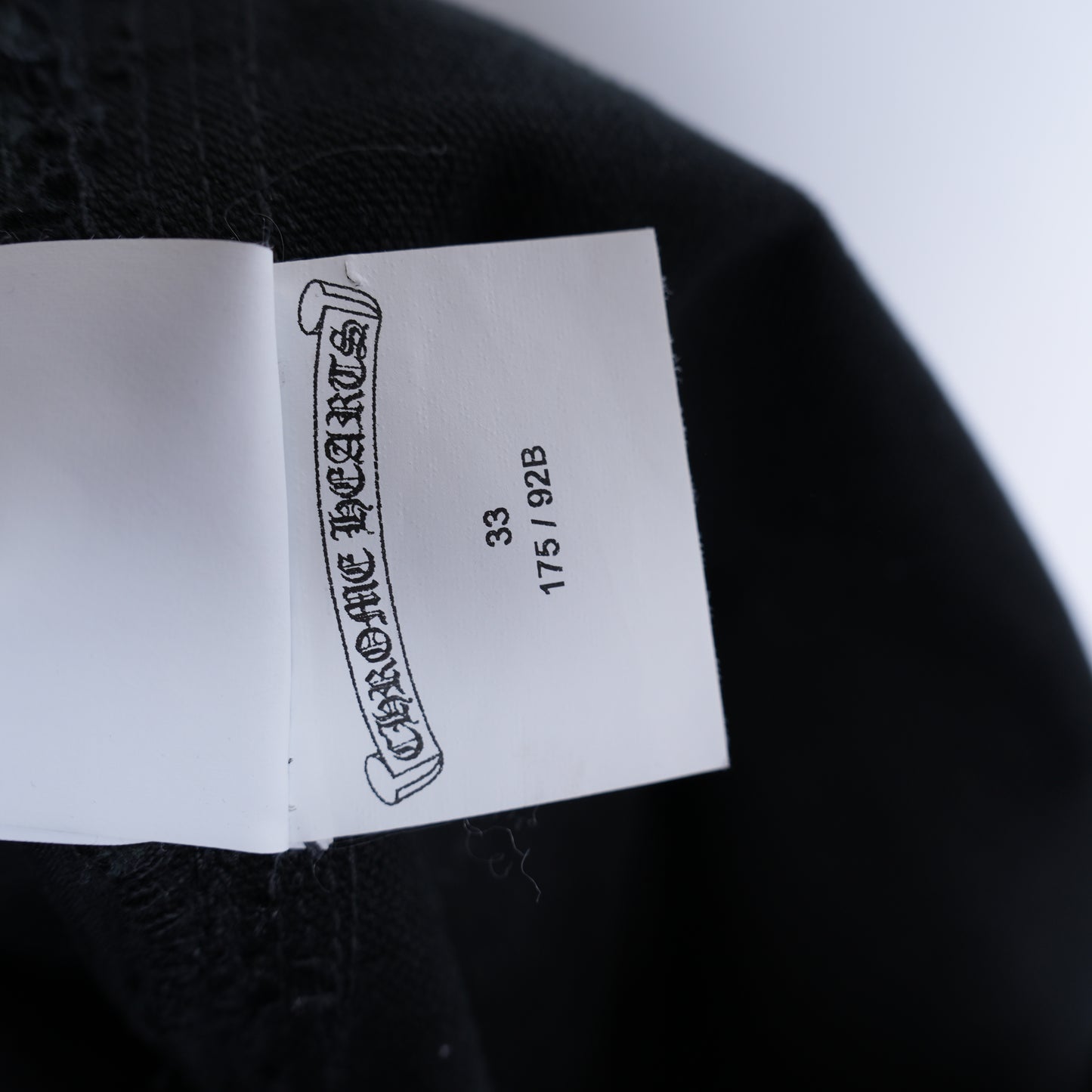 CHROME HEARTS 1/1 BLUE AND WHITE PATCH BLACK CARPENTERS PANTS