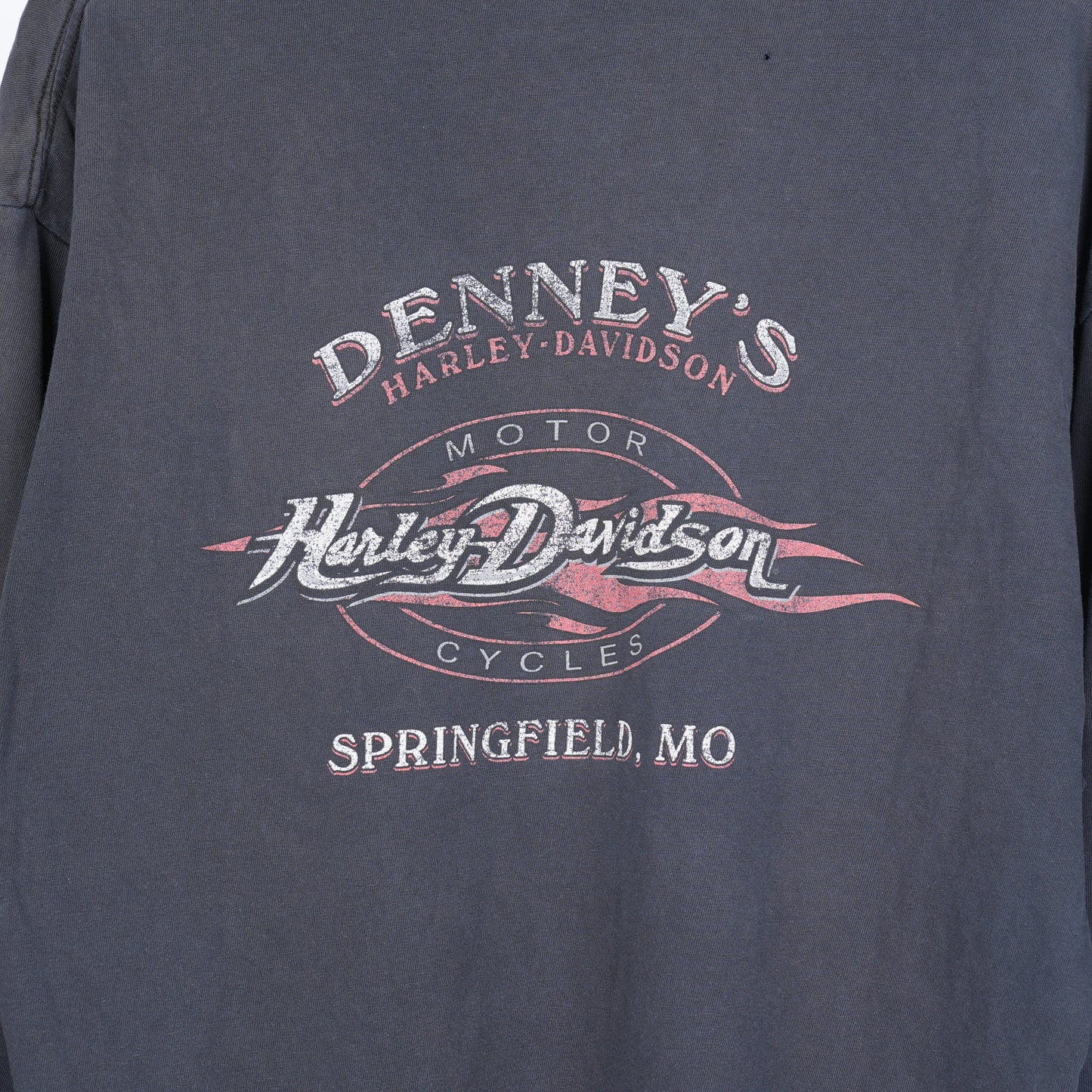 VINTAGE FADED SMOKED HARLEY DAVIDSON FLAME LONG SLEEVE TEE