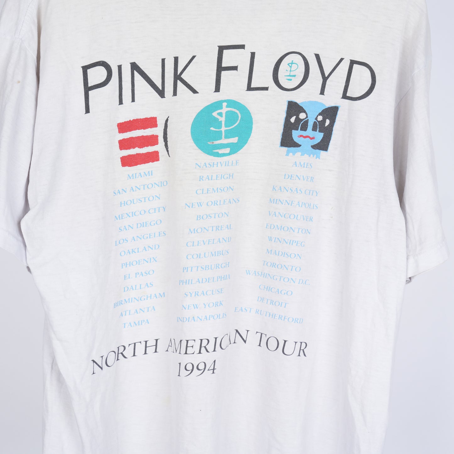 PINK FLOYD 1994 AMERICAN WORLD TOUR WHITE T-SHIRT