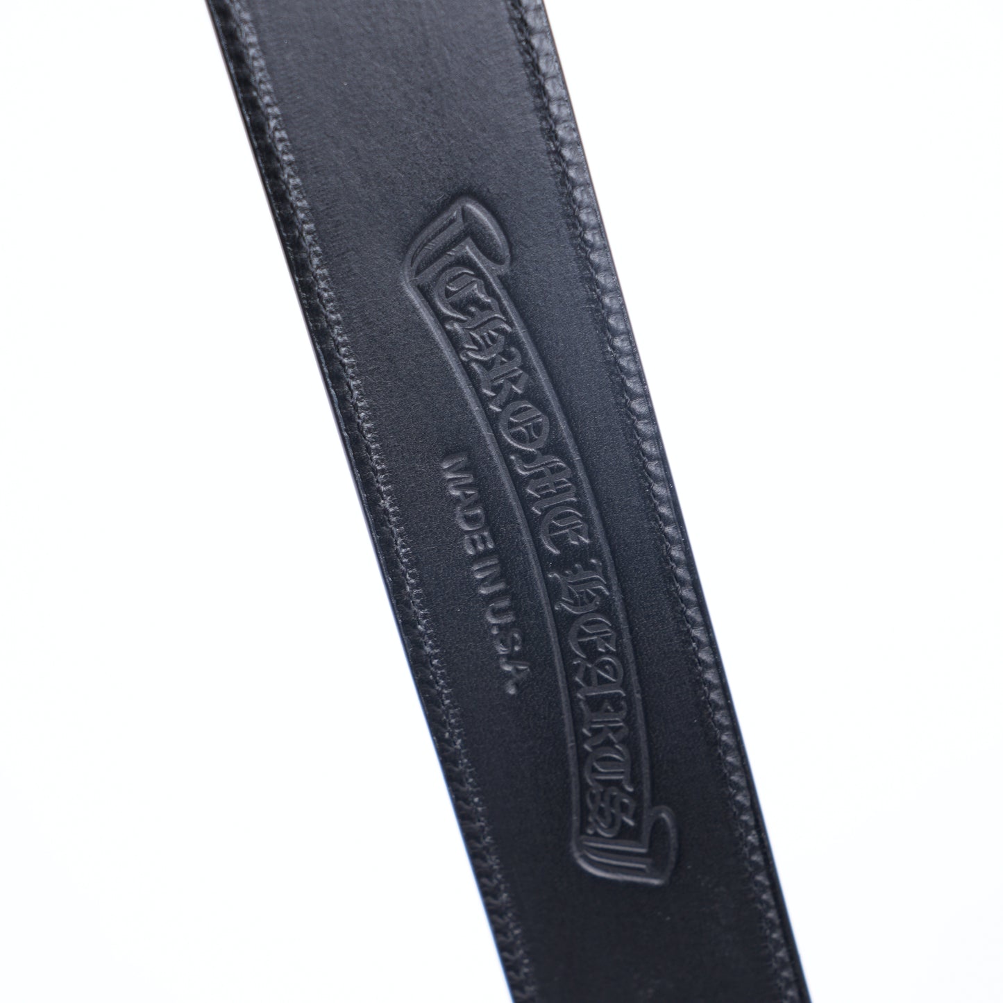 CHROME HEARTS PLAIN BLACK BELT STRAP 1.5" SIZE 36