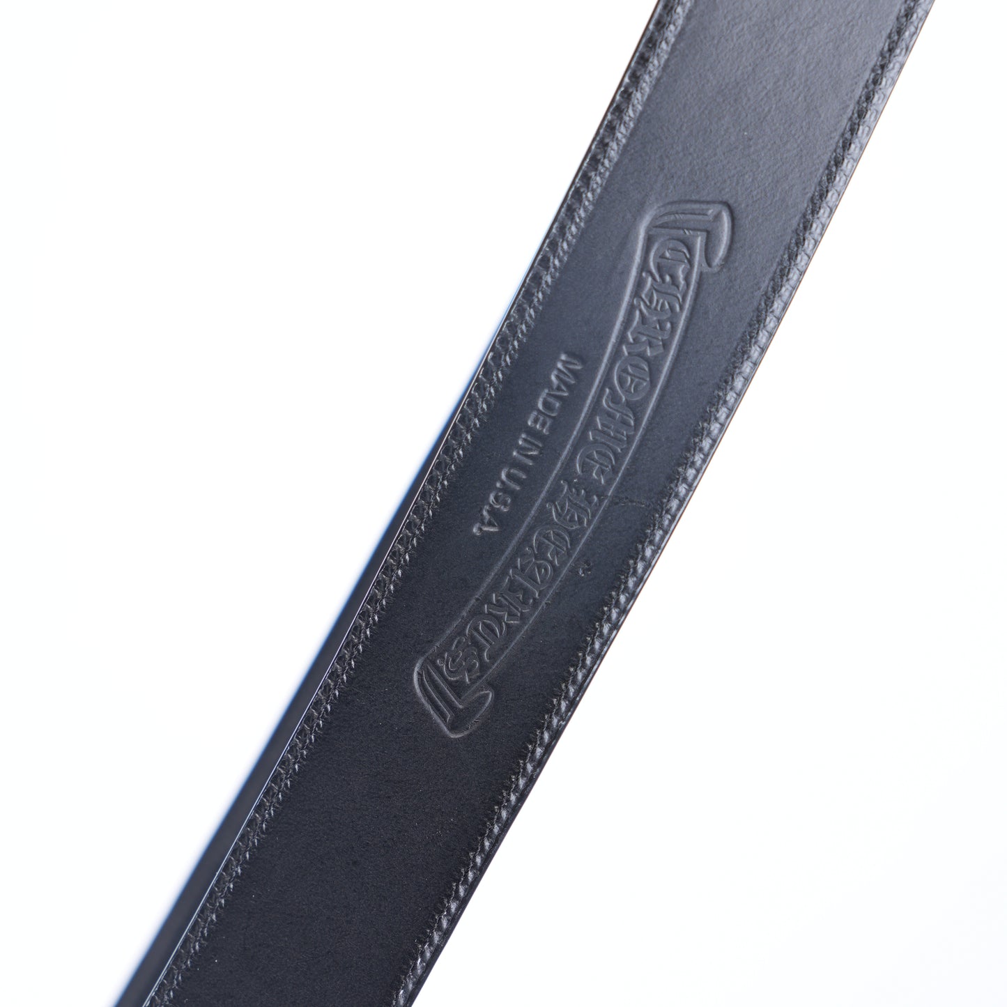 CHROME HEARTS ROLLING STONES BUCKLE WITH PLAIN BLACK STRAP