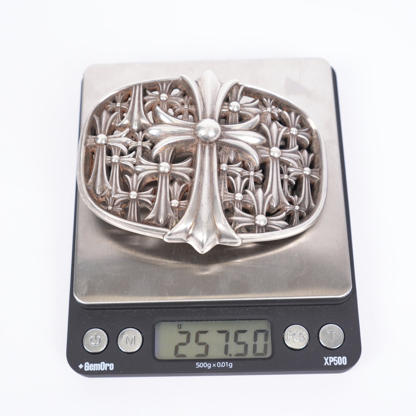 CHROME HEARTS 1.5" SILVER CEMETERY BUCKLE