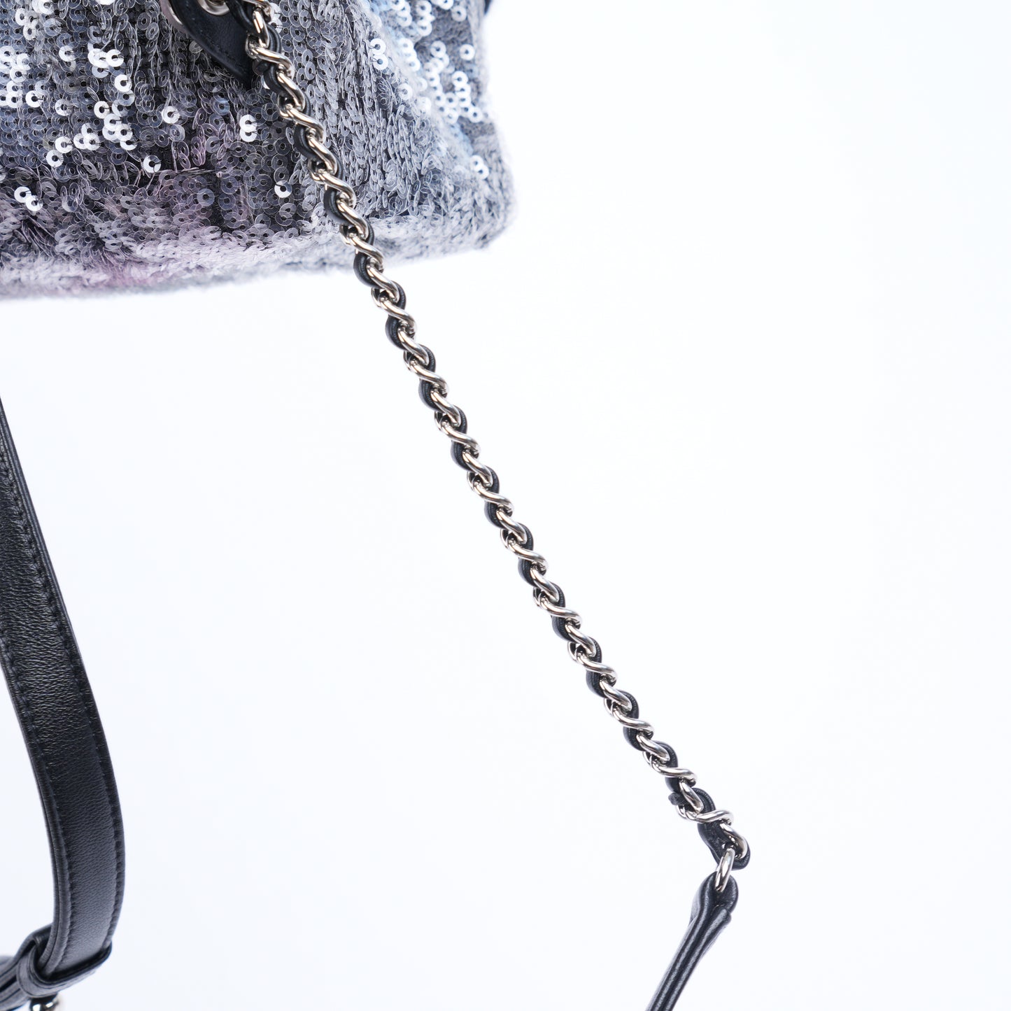 CHANEL BLACK 2018 SEQUIN WATERFALL TINY BACKPACK