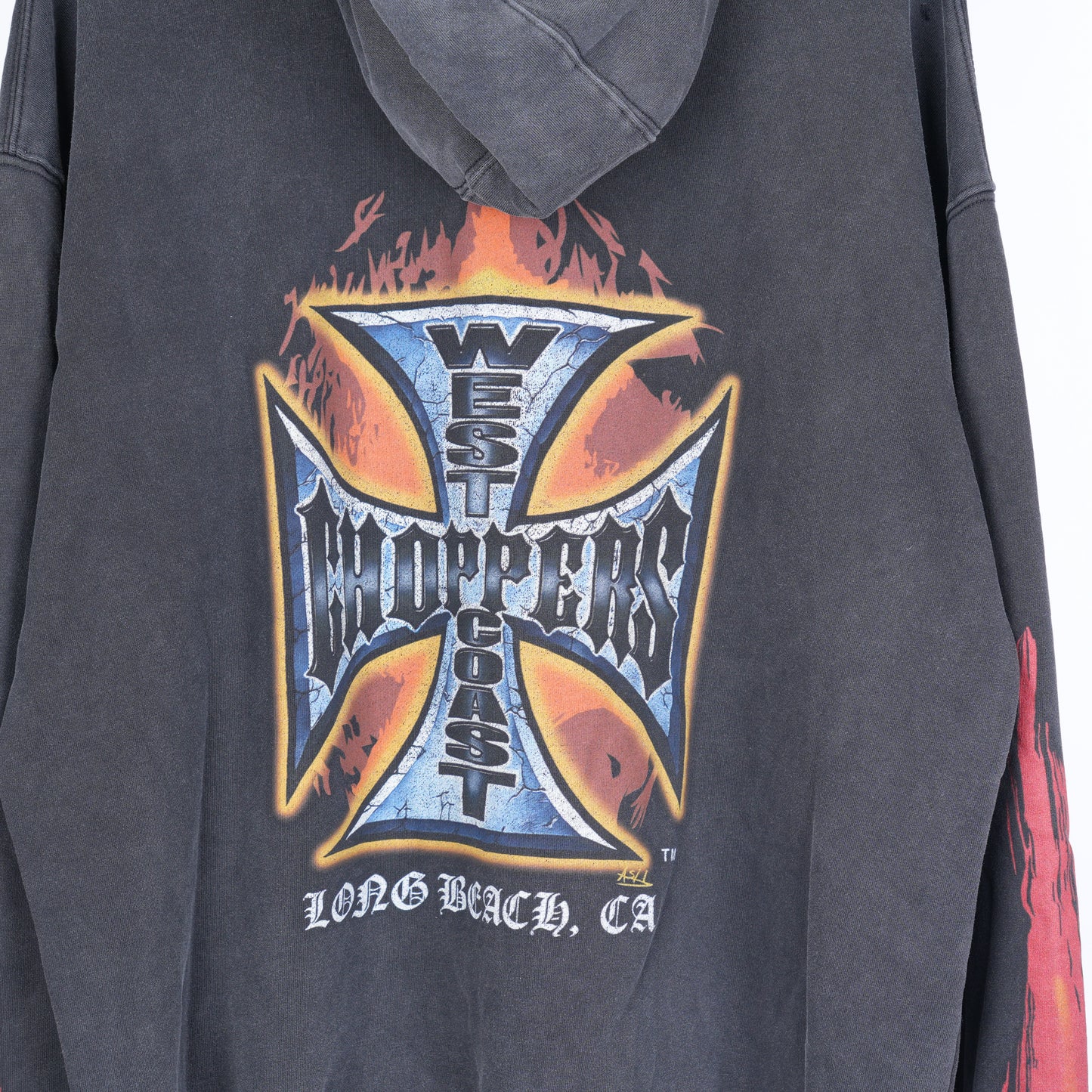 VINTAGE THRASHED WCC WEST COAST CHOPPERS HOODIE