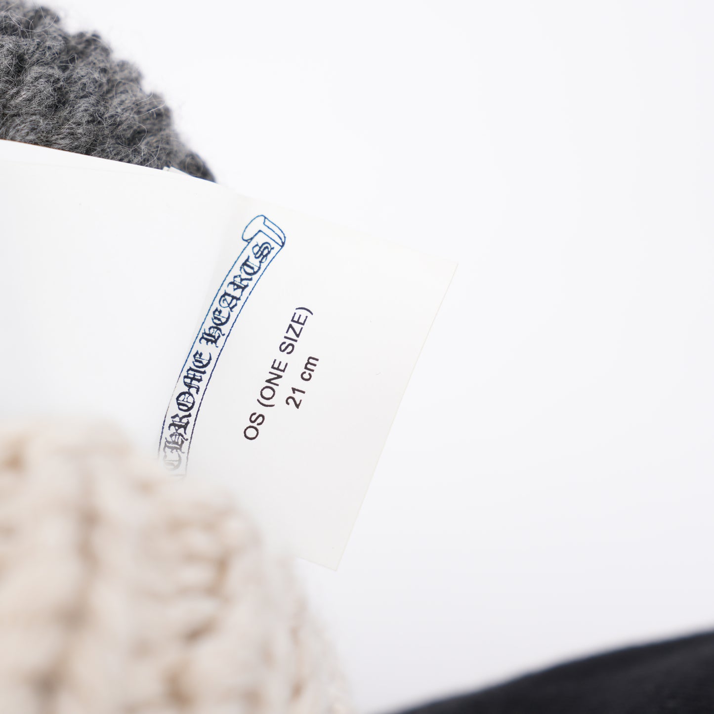 CHROME HEARTS WHITE PATCH STRIPED CASHMERE BEANIE