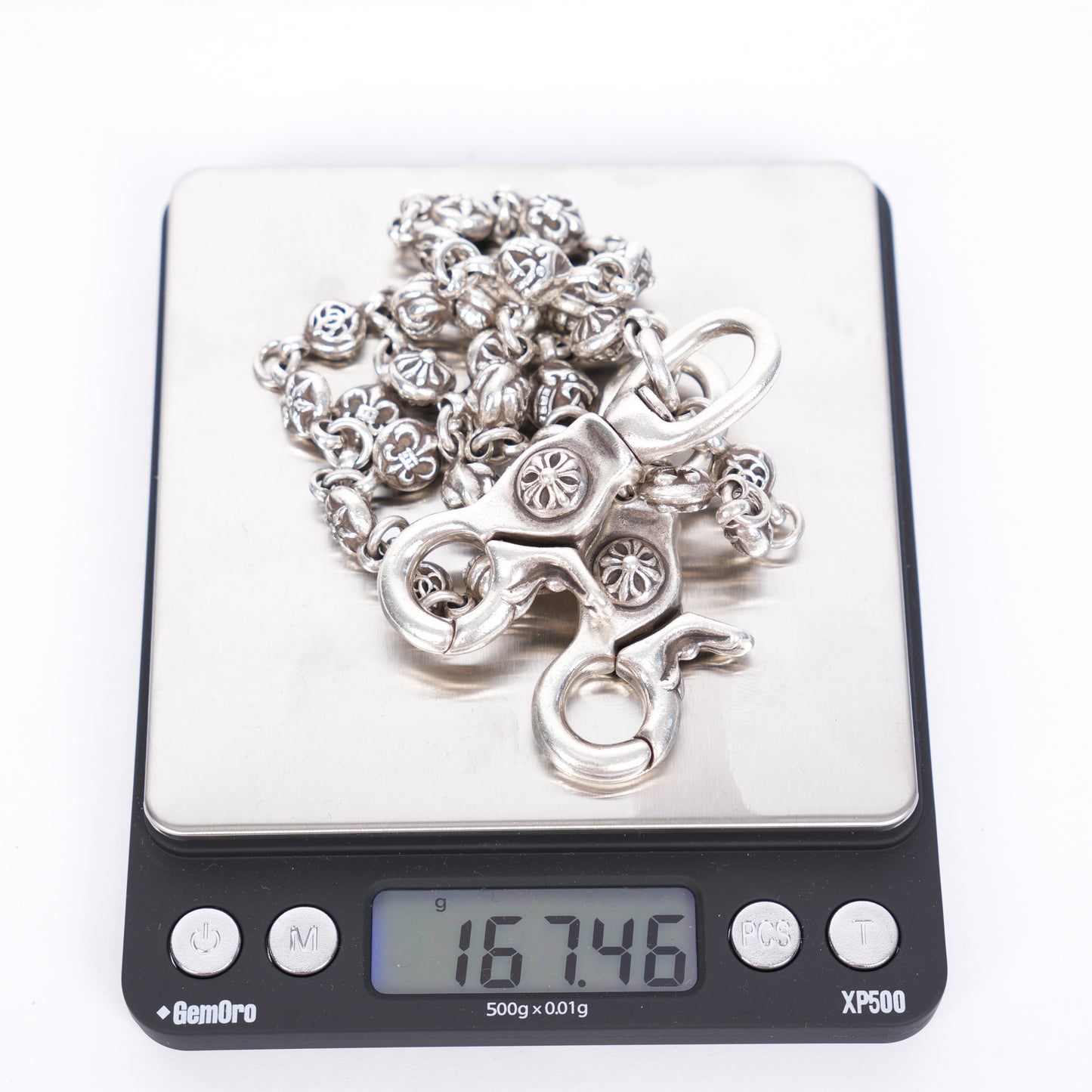 CHROME HEARTS LONG MULTI MOTIF BALL WALLET CHAIN 26 LINK