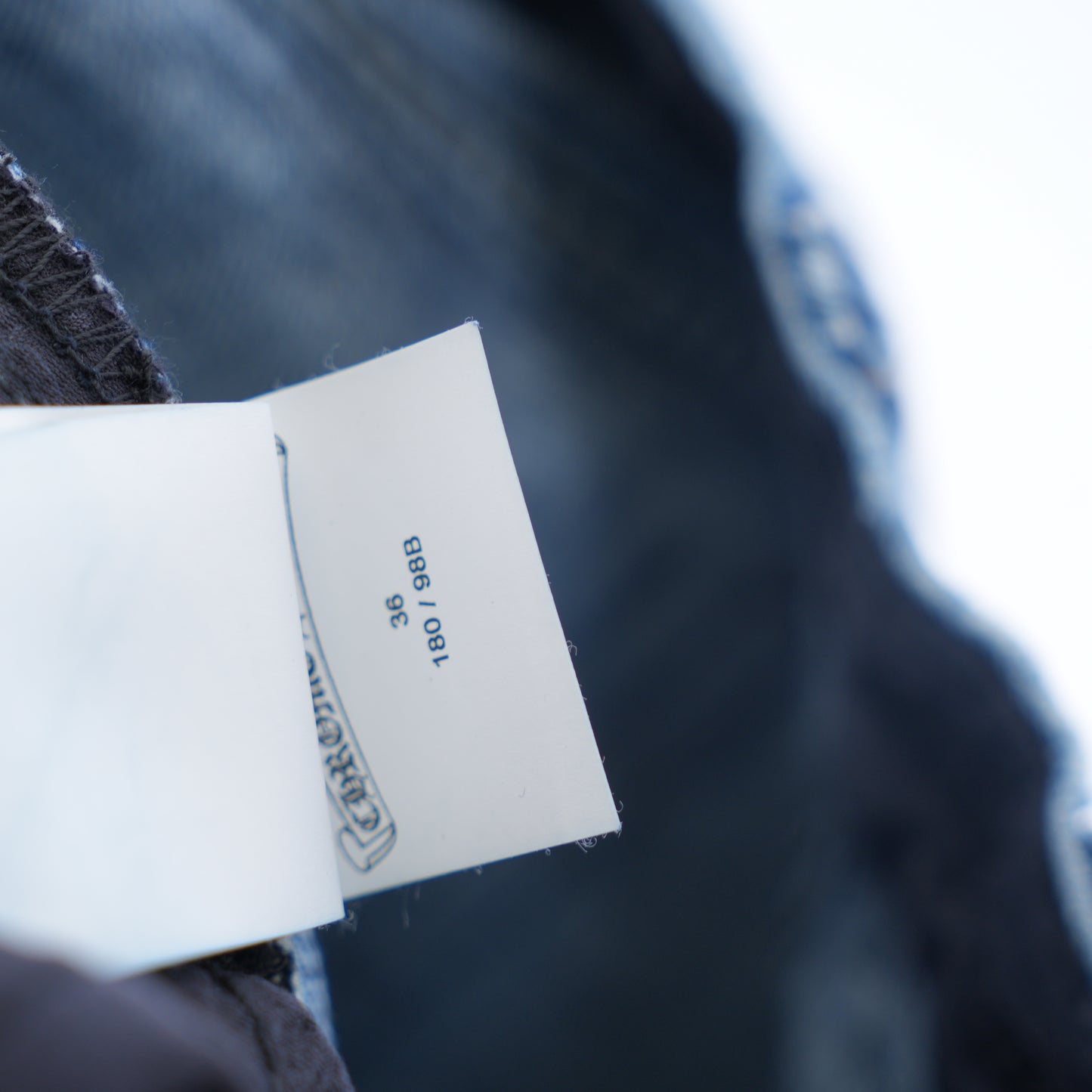 CHROME HEARTS BROWN AND WHITE PATCH DENIM