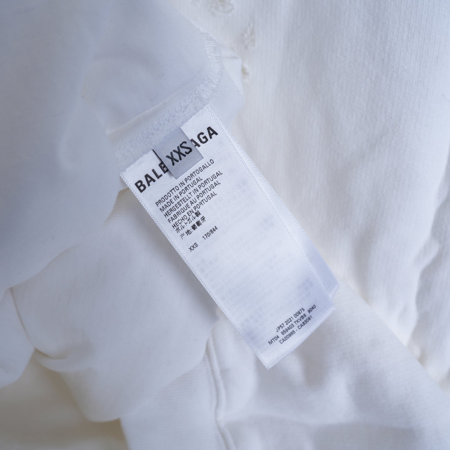 BALENCIAGA WHITE DESTROYED HOODIE