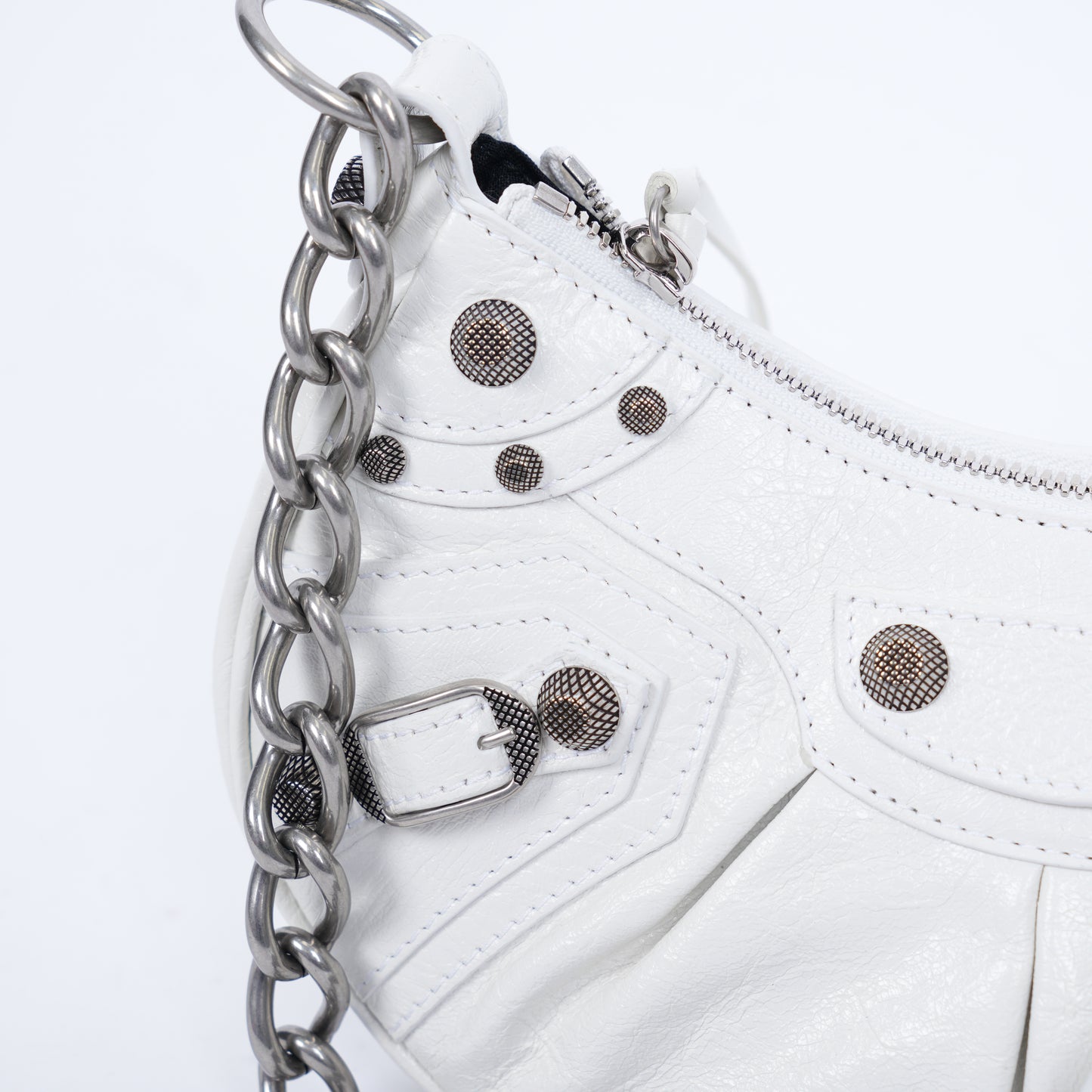 BALENCIAGA LE CAGOLE WHITE HANDBAG