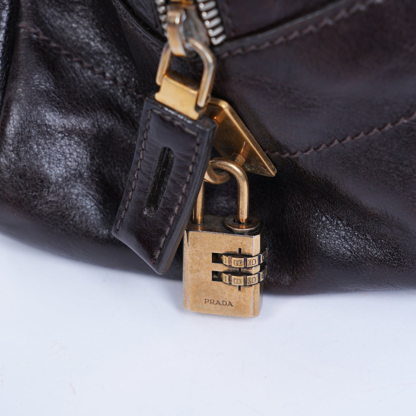 VINTAGE PRADA LEATHER CHAIN BAG