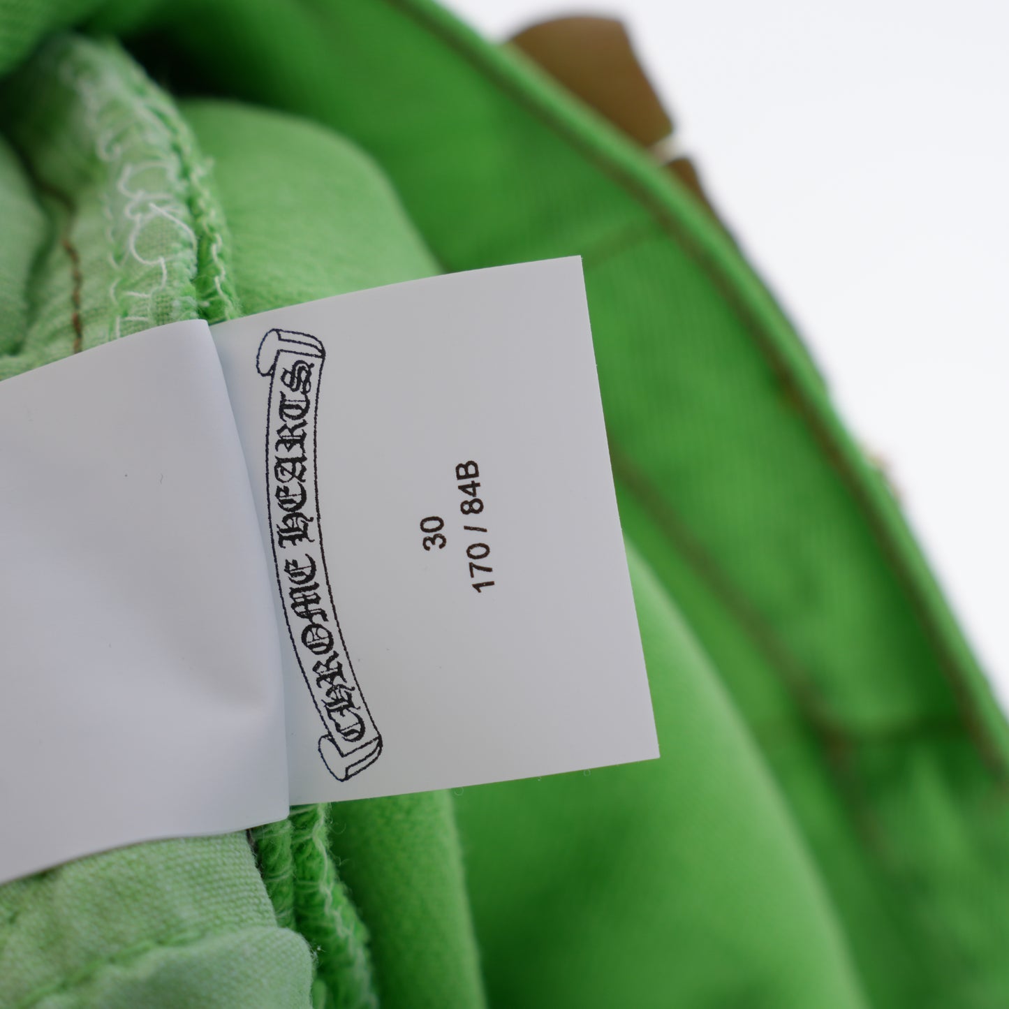 CHROME HEARTS GREEN SEX RECORDS CROSS PATCH JEANS