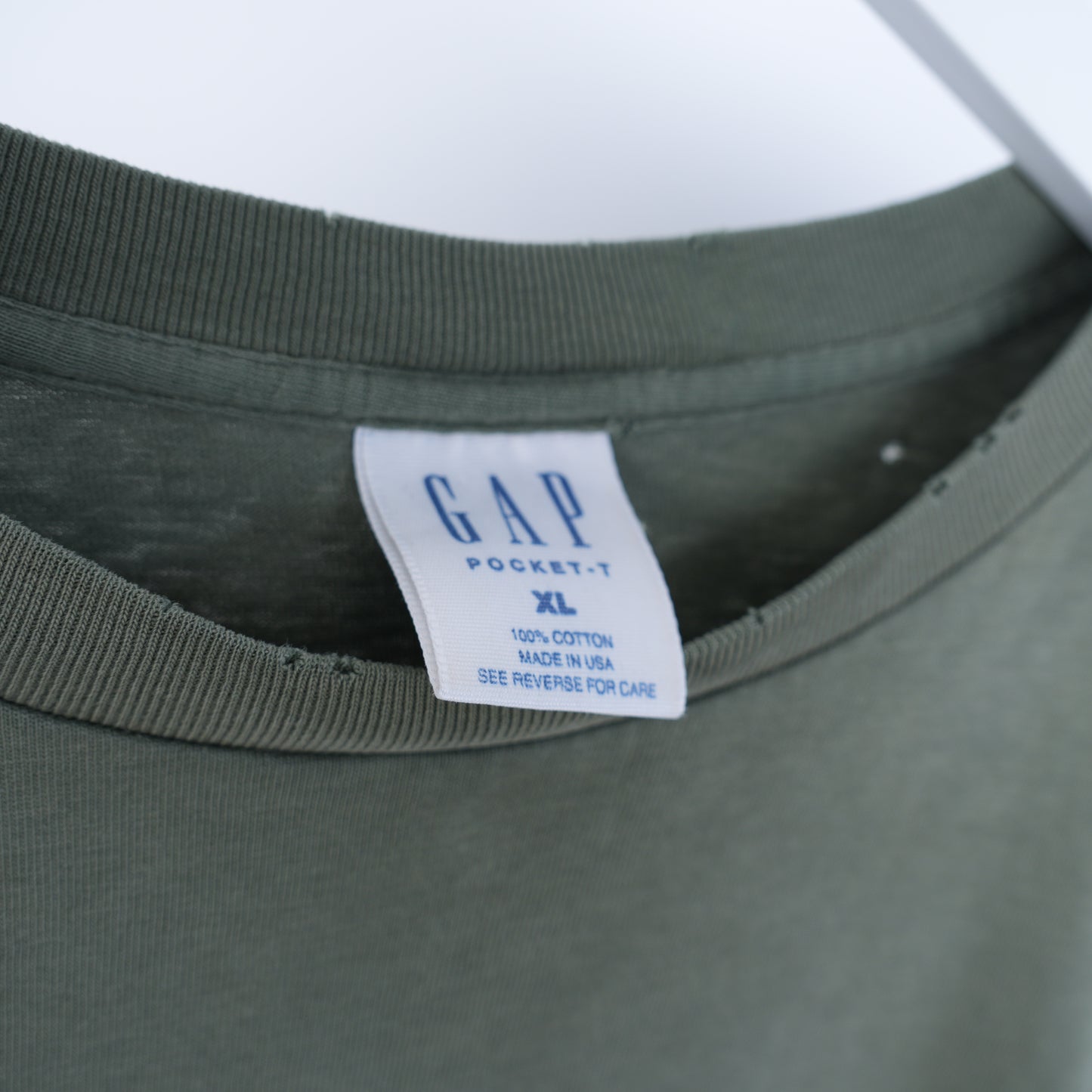 VINTAGE BOXY BLANK GREEN POCKET TEE